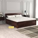 Mamta Furniture Solid Sheesham Wood Queen Size Bed with Box Storage for Bedroom Furniture Wooden Palang for Living Room Furniture (Walnut Finish)