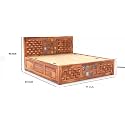 Mamta Furniture Solid Sheesham Wood Queen Size for Bedroom, Hotel| Double Bed with Box Storage Furniture for Bedroom|Queen Box Bed with Storage - Honey Finish