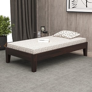 mamta furniture solid wood divan bed for living room divan single bed for drawing room single sheesham bed without storage standard walnut finish