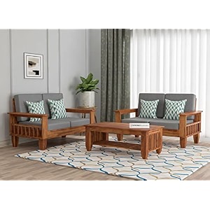 mamta furniture wooden 4 seater sofa set for living room 22 seater sofa with 40 density cushions for office amp lounge four seater sofa sets for home sheesham wood brown