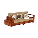 Mamta Furniture Wooden Sheesham Teak Wood Sopha 3 Seater, Furniture Living Room, 3 Seater Sopha Wooden, Office Furniture Sopha, Without Pillow, Honey