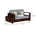 Mamta Furniture Wooden Sofa Set 7 Seater 3+2+2 with Drawer | Walnut Finish | Family Lounge Seating | Living Room | Drawing Room | Without Pillow | Solid Wood Frame