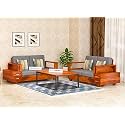 Mamta Furniture Wooden Sheesham Teak Wood Sofa Set 4 Seater, Furniture Living Room, 4 Seater Sofa Set Wooden, Office Furniture Sofa Set, Without Pillow (Natural Teak Finish, 4 Seater (2+2))