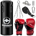 Kids Punching Bag Set Unfilled, Hanging Boxing Bag Kickboxing Bag with Boxing Gloves, Kids Boxing Set for 3-12 Years, for Youth Karate Muay Thai Kick Taekwondo Training