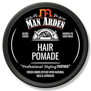 man arden hair pomade professional styling for gloss finish medium to high hold easy wash off anytime re-stylable 50gm