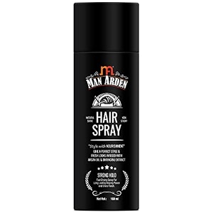 man arden hair spray - strong hold styling with nourishment - argan oil and bhringraj 180 ml