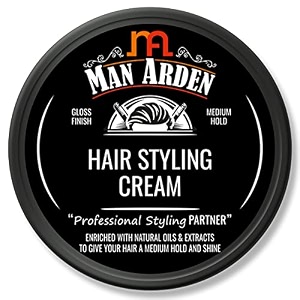 man arden hair styling cream professional styling for gloss finish medium hold easy wash off anytime re-stylable 50gm