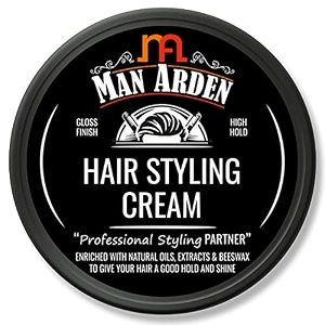 man arden hair styling cream professional styling for wet looks high hold anti frizz anytime re-stylable 50gm