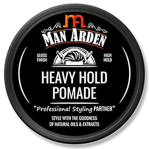 man arden heavy hold pomade professional styling for gloss finish high hold easy wash off anytime re-stylable 50gm