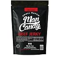 Man Candy Small Batch Beef Jerky BBQ Flavor Smoky and Sweet Premium Beef Snack High Protein 3 oz