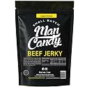 Man Candy Small Batch Beef Jerky Honey Pepper Flavor Sweet and Spicy Premium Beef Snack High Protein - 5 Grams of Protein and 50 Calories per Serving -3 oz