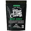 Man Candy Small Batch Beef Jerky Sweet Serrano Flavor Spicy and Sweet Premium Beef Snack High Protein 3 oz