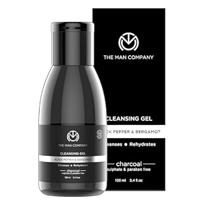 the man company activated charcoal tan removal cleansing gel for oil control amp glowing skin  black pepper amp bergamot  100ml
