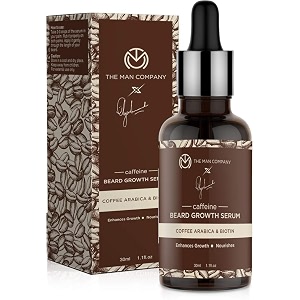 the man company coffee beard growth serum with coffee arabica amp biotin for faster growth  for beard softness shine amp patchy beard - 30 ml