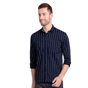 Man Slim Fit Cotton Casual Shirt