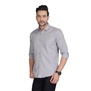 Man Slim Fit Cotton Casual Shirt