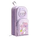 6 Layer with 3 Compartment Premium Canvas Pencil Pouch for School Girls and Boys, Cute Aesthetic Stationery Items Kit Case, Large Capacity Stationary Pencil Box for Kids Gifts