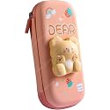 Pencil Case, Cute Cartoon Pencil Pouch 3D Embossed Design Novelty Pencil for Case Gift for Students Kids (Pudding Bear Small)