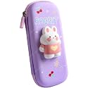 Pencil Case, Cute Cartoon Pencil Pouch 3D Embossed Design Novelty Pencil for Case Gift for Students Kids (Bunny Small)