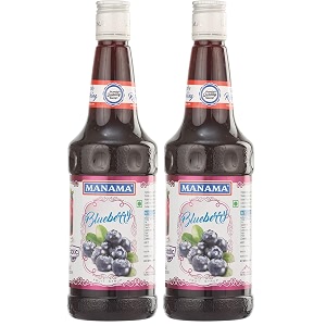 manama blueberry syrup  mixer for mocktails cocktails drinks juices beverages  non alcoholic mix 750ml bottle pack of 2
