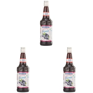 manama blueberry syrup  mixer for mocktails cocktails drinks juices beverages  non alcoholic mix 750ml bottle pack of 3