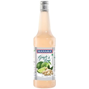 manama ginger and lime syrup  mixer for mocktails cocktails drinks juices beverages  non alcoholic mix 750ml bottle