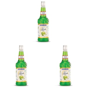 manama green apple fruit syrup for mocktails and cocktails 750ml pack of 3
