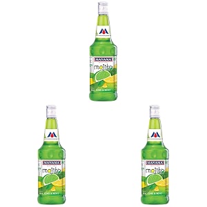manama lime and mint mojito syrup  mixer for mocktails cocktails drinks juices beverages  non alcoholic mix 750ml bottle pack of 3