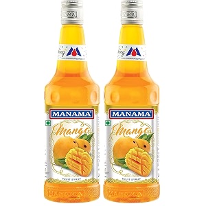 manama mango fruit syrup  mixer for mocktails cocktails drinks juices beverages  non alcoholic mix 750ml bottle pack of 2