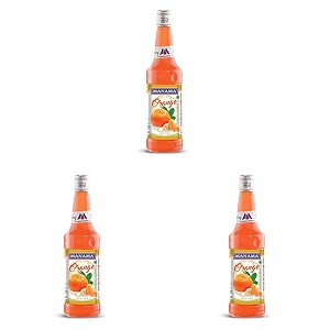 manama orange syrup  mixer for mocktails cocktails drinks juices beverages  non alcoholic mix 750ml bottle pack of 3