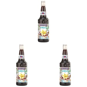 manama vanilla syrup  fruit mixer for mocktails cocktails drinks juices beverages  non alcoholic mix 750ml bottle pack of 3