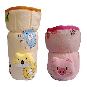 bottle covers for philips aventbroad neck soft plush stretchable baby feeding bottle tote bag cover with strap 125ml 120 ml and 140ml amp 250 260 330 ml feeders- pinkyellow
