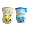 Bottle Covers for Philips Avent/Broad Neck Soft Plush Stretchable Baby Feeding Bottle Tote Bag Cover with Strap (125ml, 120 ml and 140ml Feeders (Multicolour) Pack of 2-Blue Yellow)