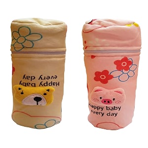 soft plush stretchable baby bottle cover tote bag with strap for suitable for 120ml amp 150ml bottle multicolors multicolors wide neck bottle cover 330ml- multicolor
