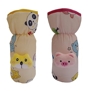 soft plush stretchable baby bottle cover tote bag with strap for suitable for 120ml amp 150ml bottle multicolors multicolors 240ml 250ml 260ml feeders- pinkyellow