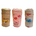 Soft Plush Stretchable Baby Bottle Cover Tote Bag with Strap for Suitable for 120ml &amp; 150ml Bottle (Multicolors) (Multicolors) (Wide Neck Bottle Cover 330ml- Pack of 3 Multicolor)