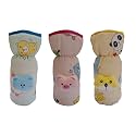 Soft Plush Stretchable Baby Bottle Cover Tote Bag with Strap for Suitable for 120ml &amp; 150ml Bottle (Multicolors) (Multicolors) (240ml 250ml 260ml Feeders- Pack of 3)