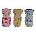 Soft Plush Stretchable Baby Bottle Cover Tote Bag with Strap for Suitable for 120ml &amp; 150ml Bottle (Multicolors) (Multicolors) (125ml 120 ml and 140ml Feeders- Pack of 3)