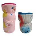 Soft Plush Stretchable Baby Bottle Cover Tote Bag with Strap for Suitable for 120ml &amp; 150ml Bottle (Multicolors) (Multicolors) (125ml 120 ml and 140ml &amp; 250ml 260ml 330ml- Pink Blue)