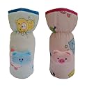 Soft Plush Stretchable Baby Bottle Cover Tote Bag with Strap for Suitable for 120ml &amp; 150ml Bottle (Multicolors) (Multicolors) (240ml 250ml 260ml Feeders- Pink/Blue)