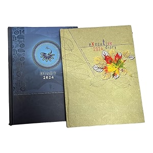 mancloem b5 size hard bound journal notebook diary 2024 executive planner organizer personal diary for office  pack of 2
