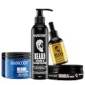 MANCODE Beard Grooming Kit - Beard Growth Oil 50 ml | Beard Wash and Conditioner 200 ml | Beard Softener Cream 100gm | Beard & Mustache Wax for Men 50 gm - Beard Care Kit for Men (Pack of 4)
