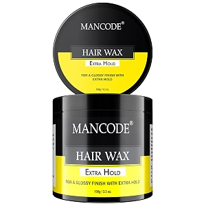 mancode extra hold hair wax 100 gm for men  long lasting stylist look  glossy finish  shine  restylable anytime easy wash off  no paraben sulphate alcohol amp harmfull chemicals