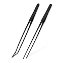 Mandala Crafts Black 15 Inches Straight Curved Fish Tanks Aquarium Tweezers