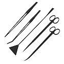 Mandala Crafts Black 12 Inch Aquascaping Tool Kit for Aquarium Terrariums