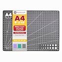 Mandala Crafts Self-Healing Black Gray 9" x 12" A4 Cutting Mat for Sewing