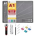 Mandala Crafts Self-Healing Black Gray 24" x 36" A1 Sewing Cutting Mat Kit
