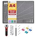 Mandala Crafts Self-Healing Black Gray 9" x 12" A4 Sewing Cutting Mat Kit
