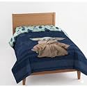 The Mandalorian Grogu Kids Reversible Comforter, Twin/Full Size Bedding, Blue Baby Yoda Design, Soft Microfiber, 72 x 86 Inches