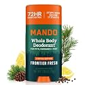 Mando Whole Body Deodorant For Men - Smooth Solid Stick - 72 Hour Odor Control - Aluminum Free, Baking Soda Free, Skin Safe - 2.6 Ounce - Frontier Fresh